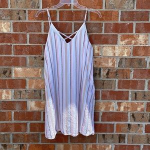 Altar’d State Size Small Dress Pockets Cotton Sleeveless Stripe Fully Lined